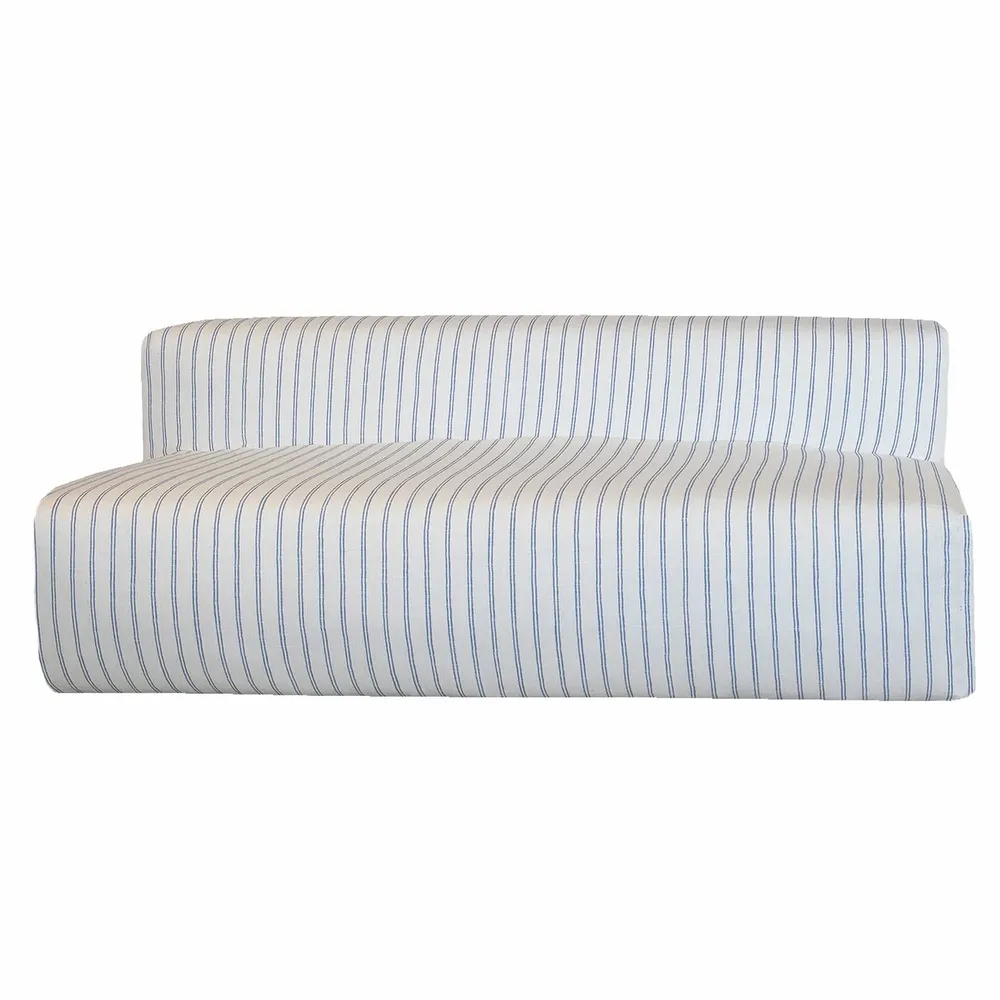 Lawn sofas   - Modular bench sofa - Removable 3-seater cover - Striped linen - MX HOME