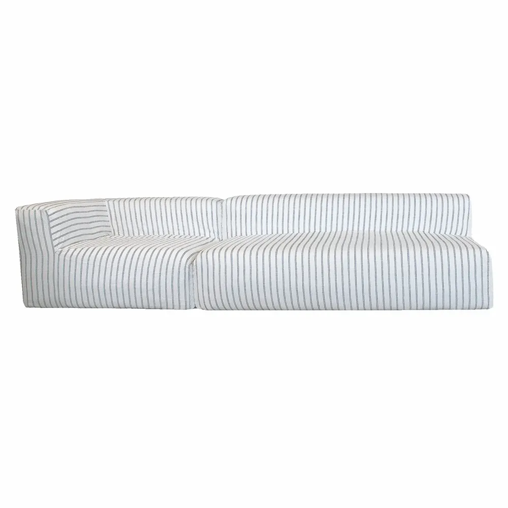 Lawn sofas   - Modular sofa - Removable 4/5 seater cover - Striped linen - MX HOME
