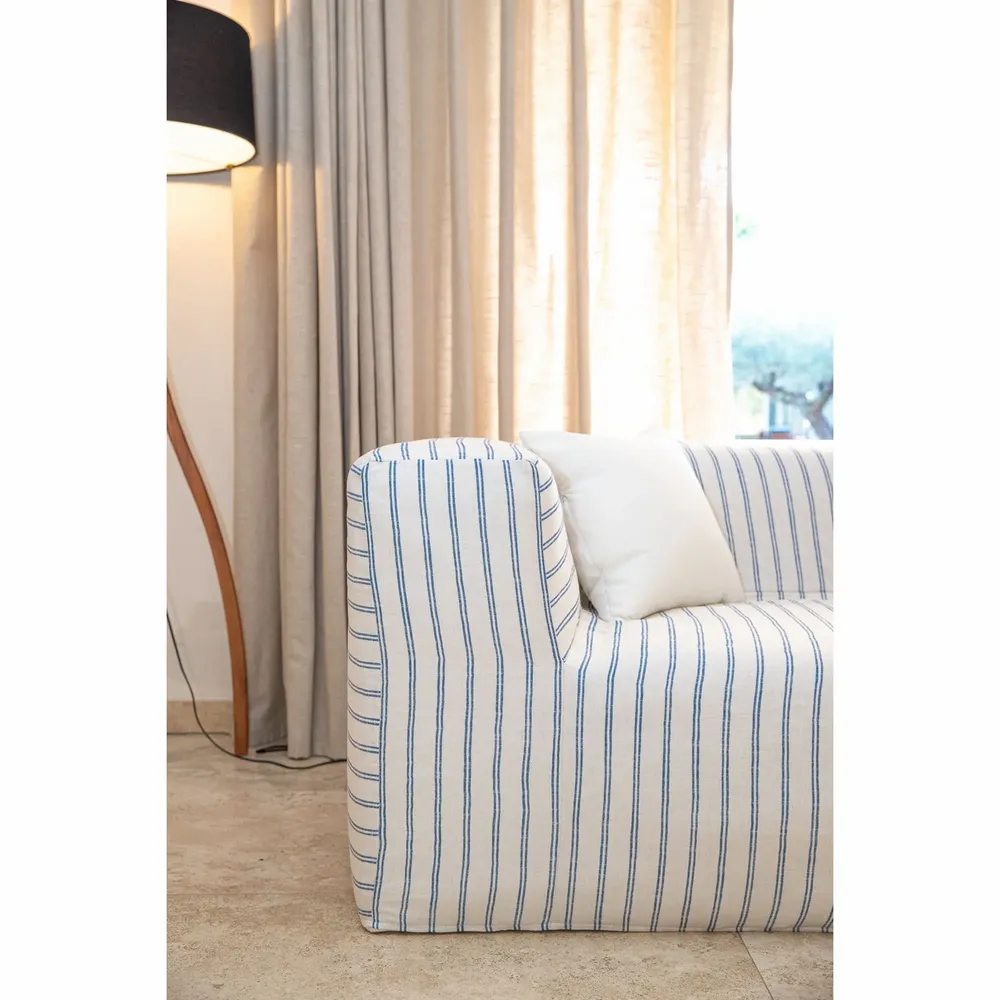 Lawn sofas   - Modular sofa - Removable 5/6 seater cover - Striped linen  - MX HOME