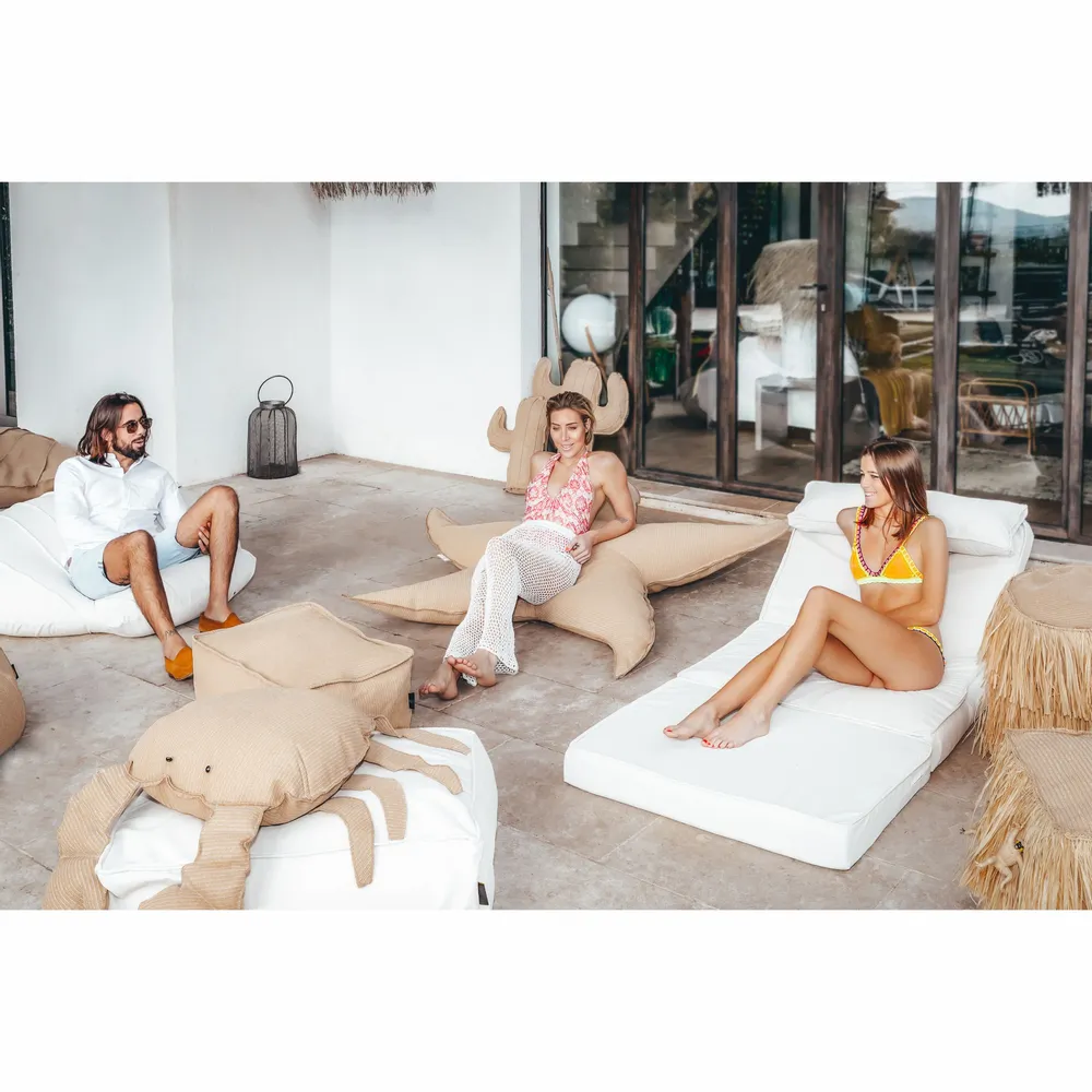 Outdoor space equipments - Floating outdoor starfish pouf with removable raffia effect cover - MX HOME