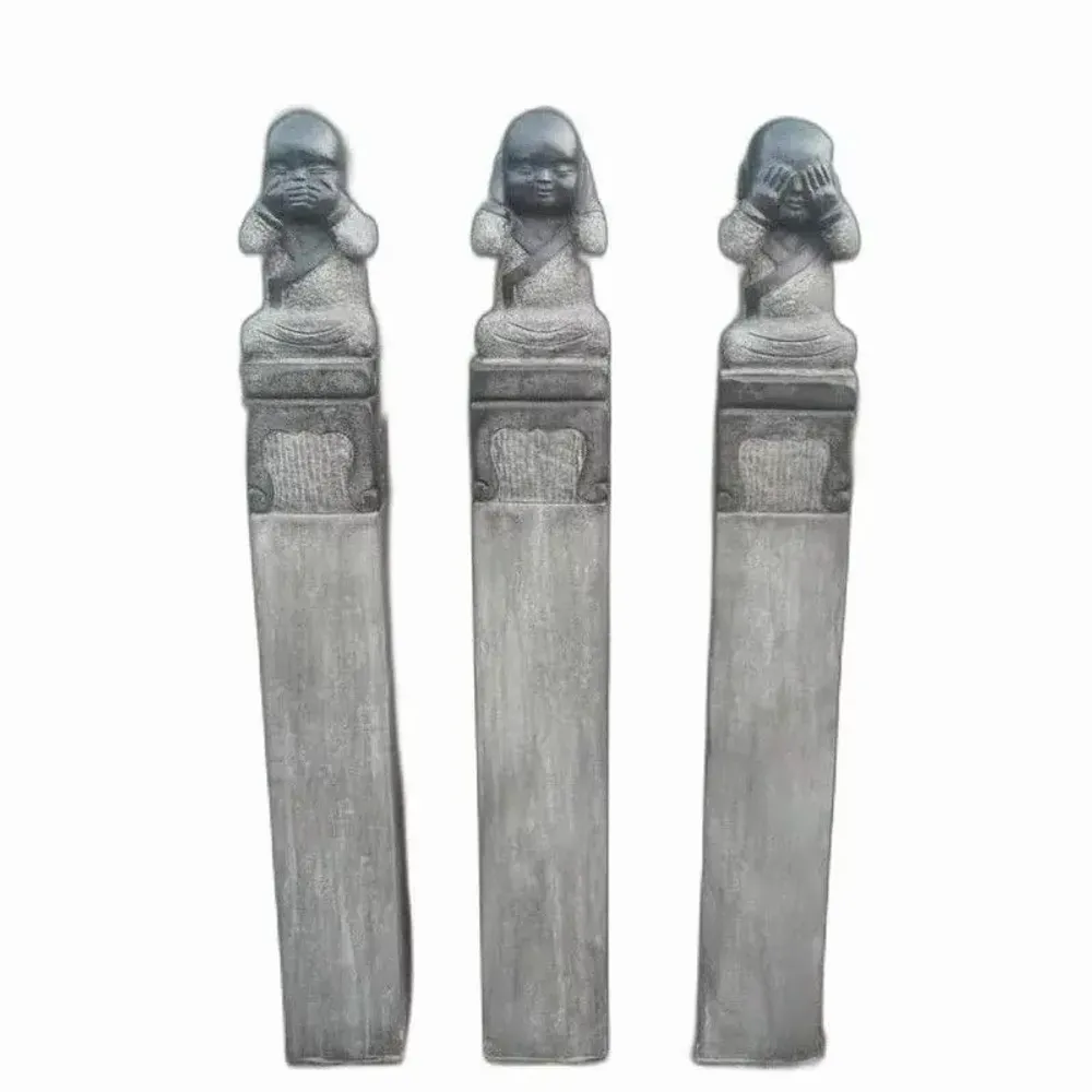 Objets de décoration - Sculpture en pierre - Ne vois aucun mal, n'entends aucun mal, ne dis - PAGODA INTERNATIONAL