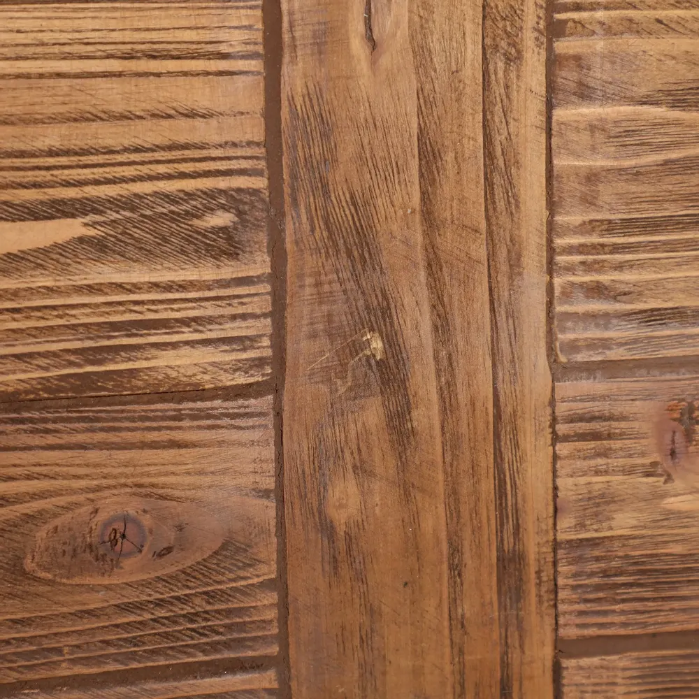 Tables Salle à Manger - Table salon en bois de pin recyclé marron vieilli en 200x100x78 cm - VICAL