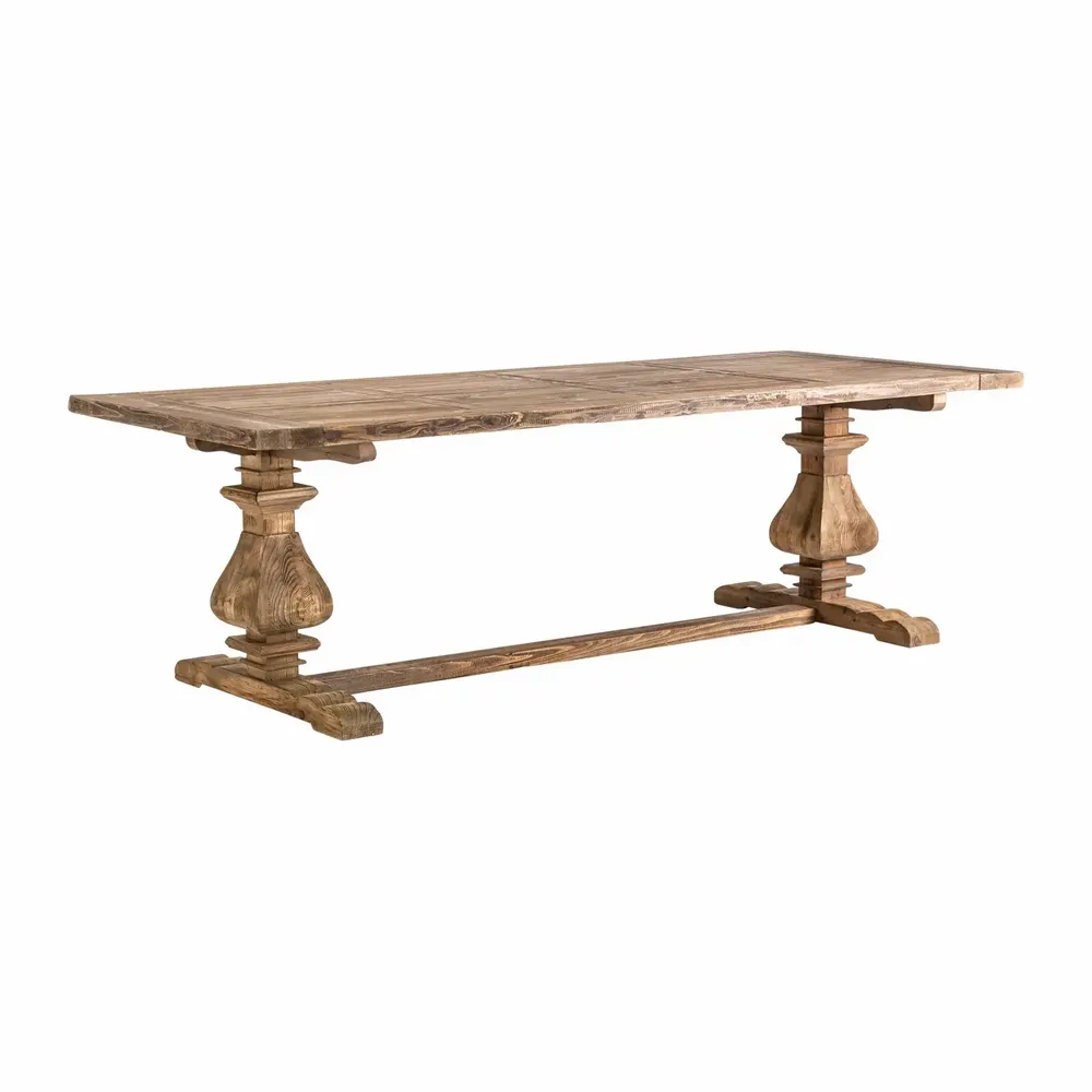 Dining Tables - Living room table in aged brown recycled pine wood in 250x100x78 cm - VICAL
