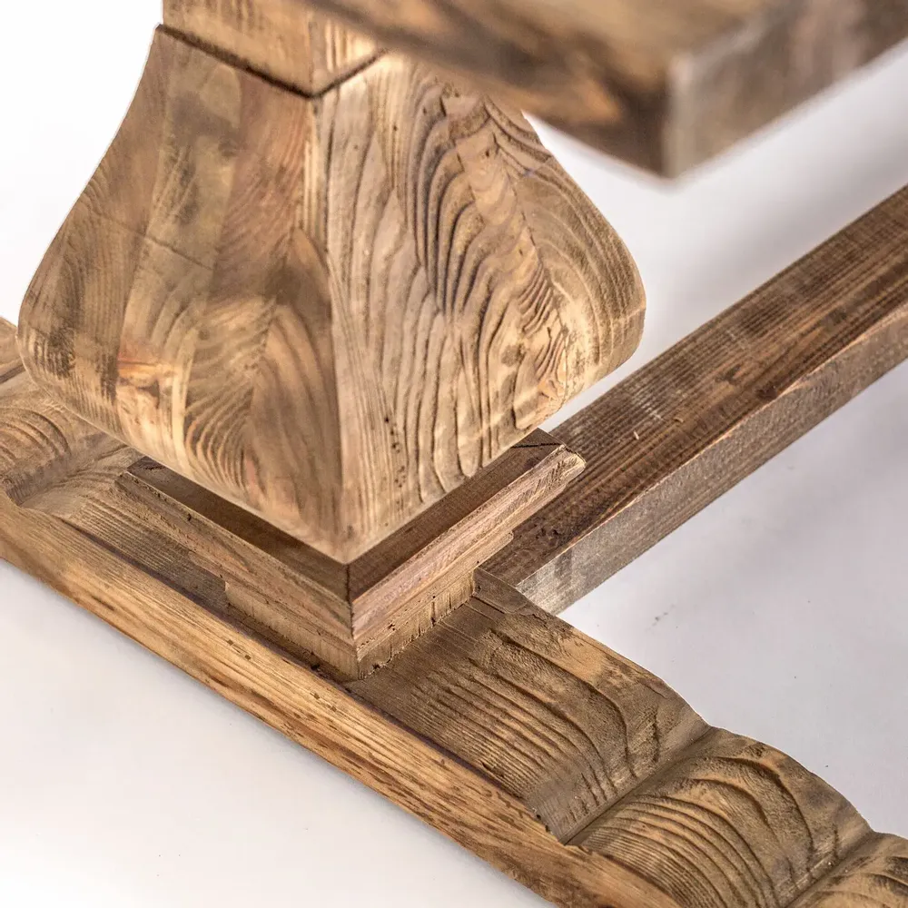 Dining Tables - Living room table in aged brown recycled pine wood in 250x100x78 cm - VICAL