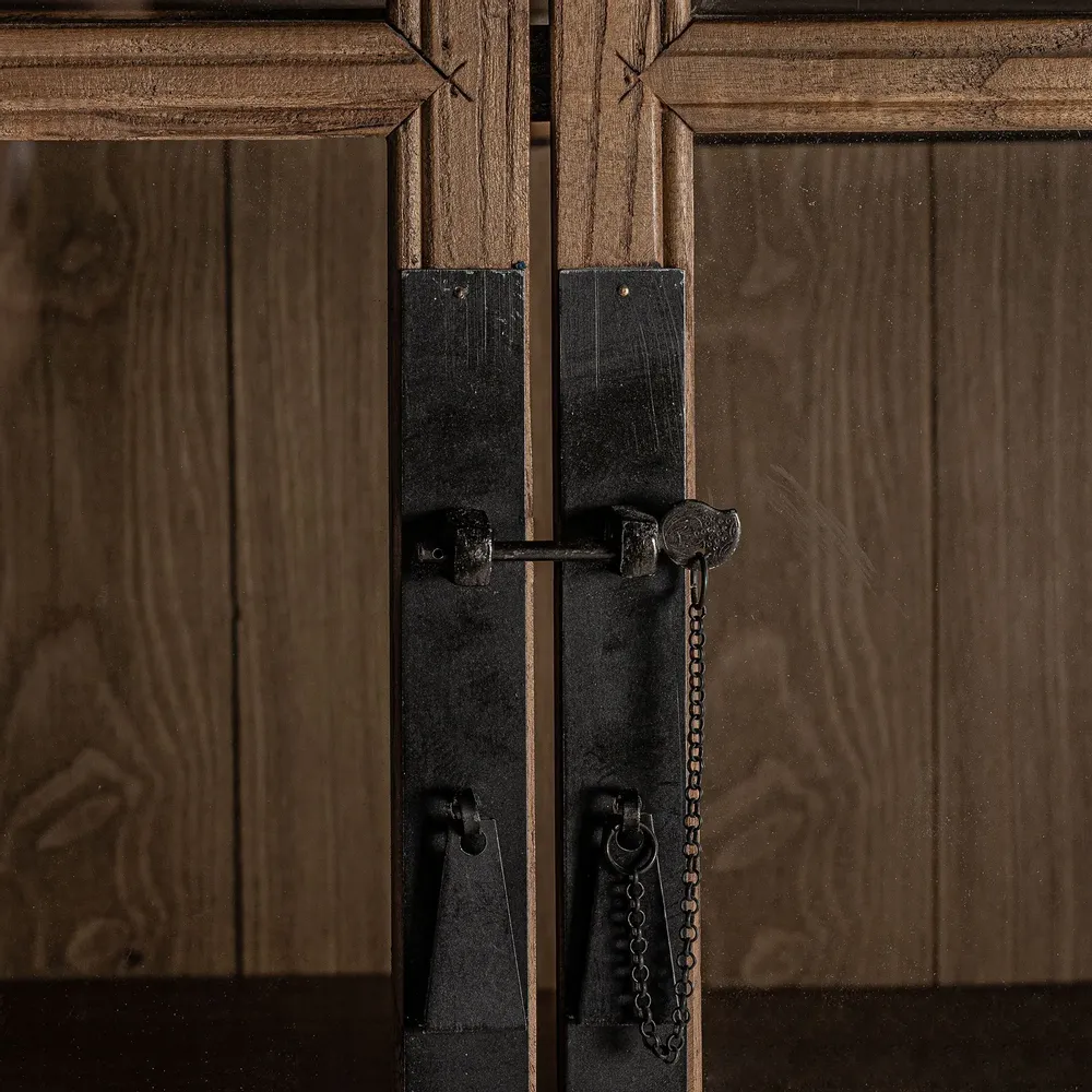 Armoires - Vitrine en bois d´orme marron 130x45x175 cm - VICAL