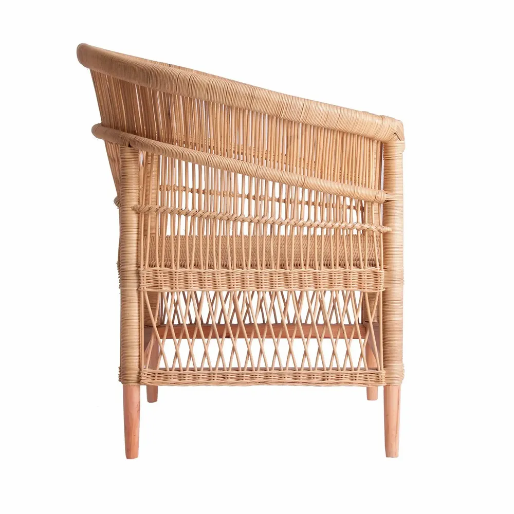 Armchairs - Brown rattan armchair 84x67x87 cm - VICAL