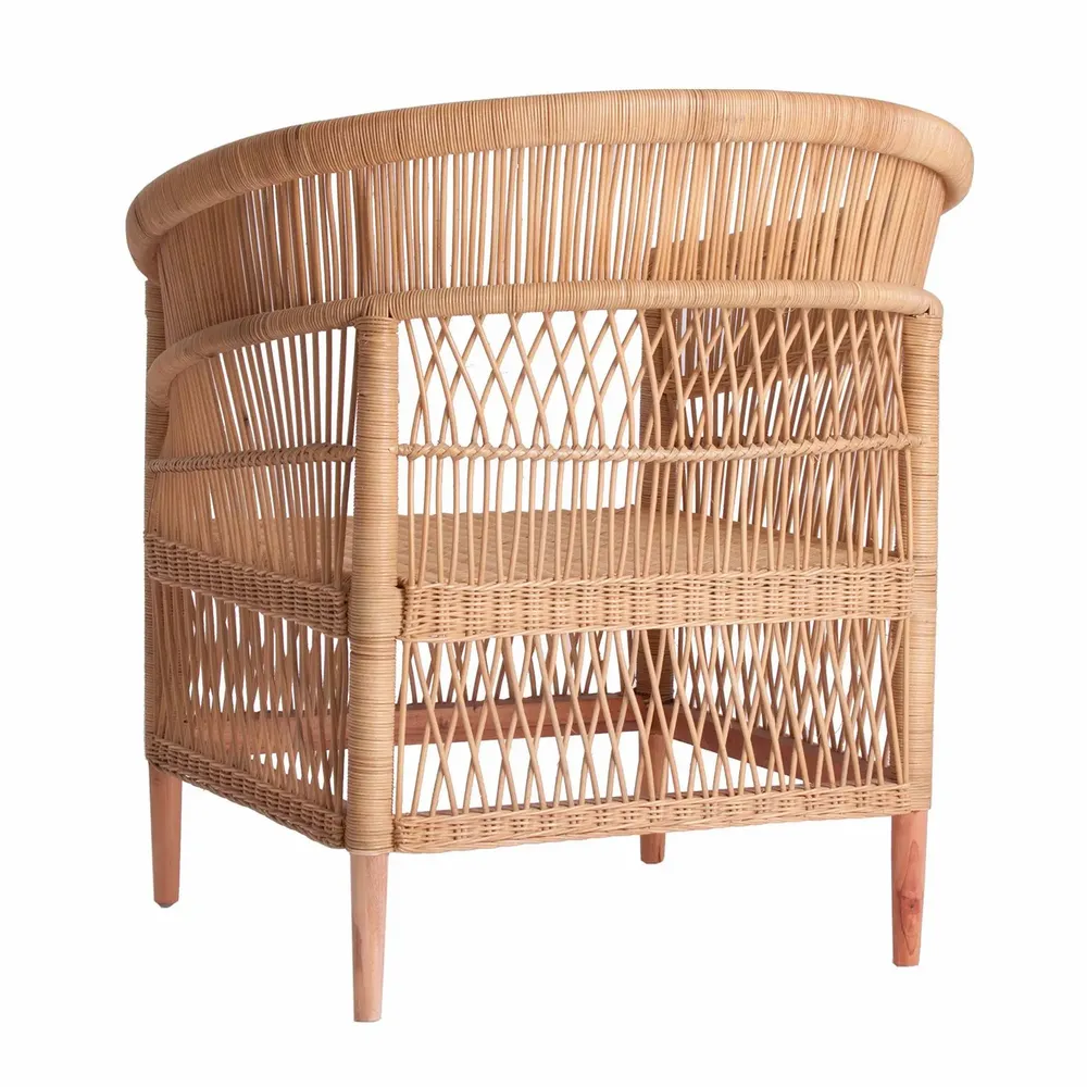 Armchairs - Brown rattan armchair 84x67x87 cm - VICAL