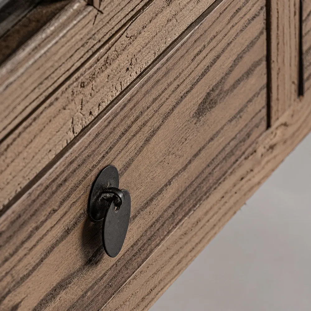 Armoires - Vitrine en bois d´orme marron 130x45x175 cm - VICAL