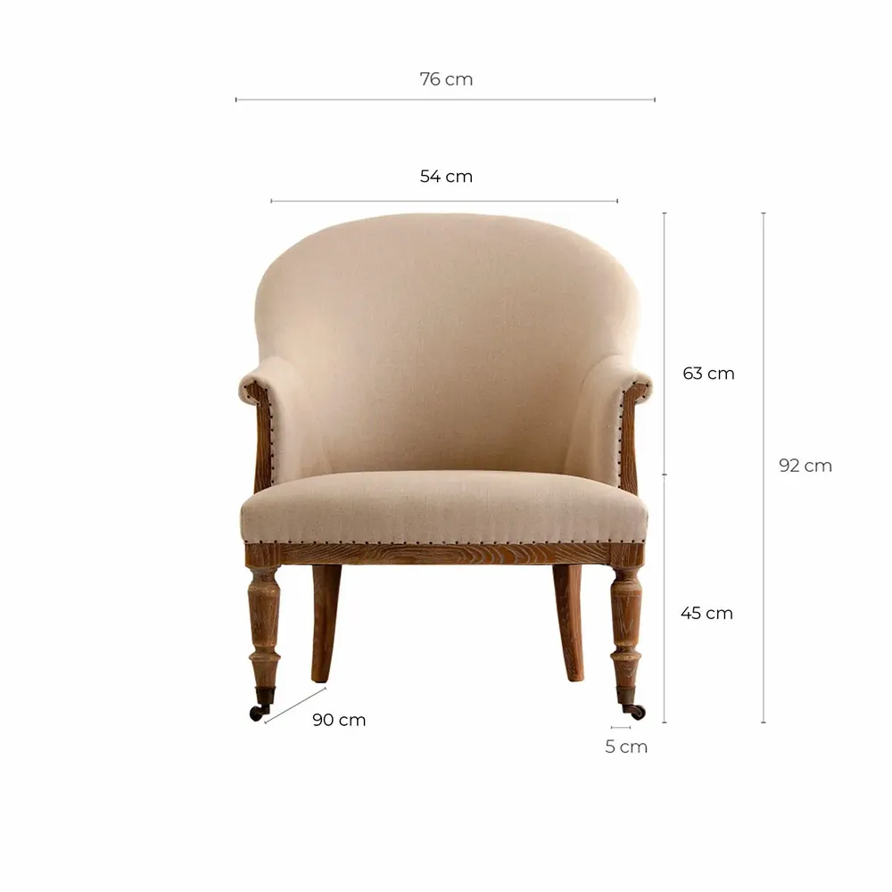 Armchairs - Sand ash wood armchair 76x90x92 cm - VICAL