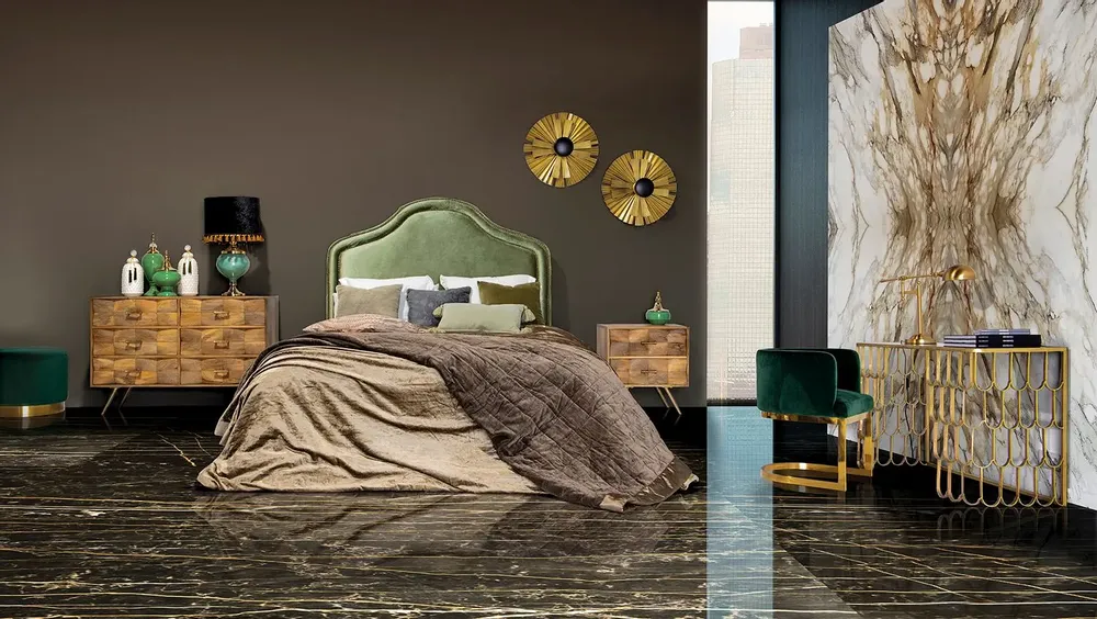 Night tables - Brown iron bedside table 55x38x60 cm - VICAL