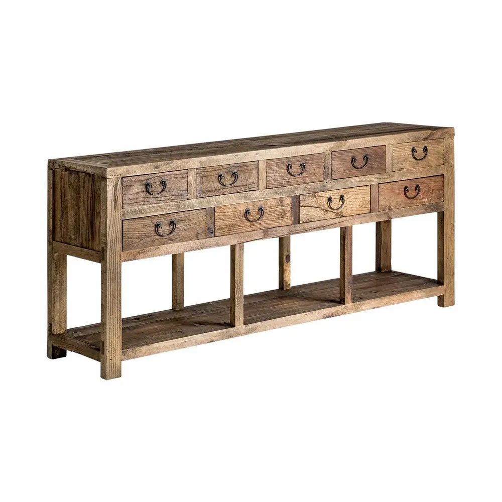Consoles - Console en bois de pin recyclé marron 190x45x80 cm - VICAL
