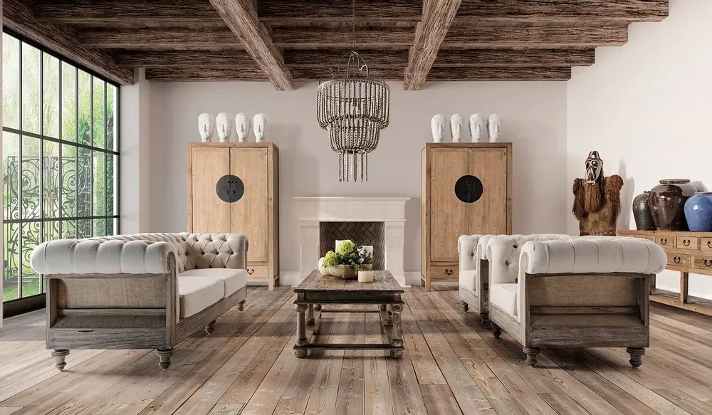 Consoles - Console en bois de pin recyclé marron 190x45x80 cm - VICAL