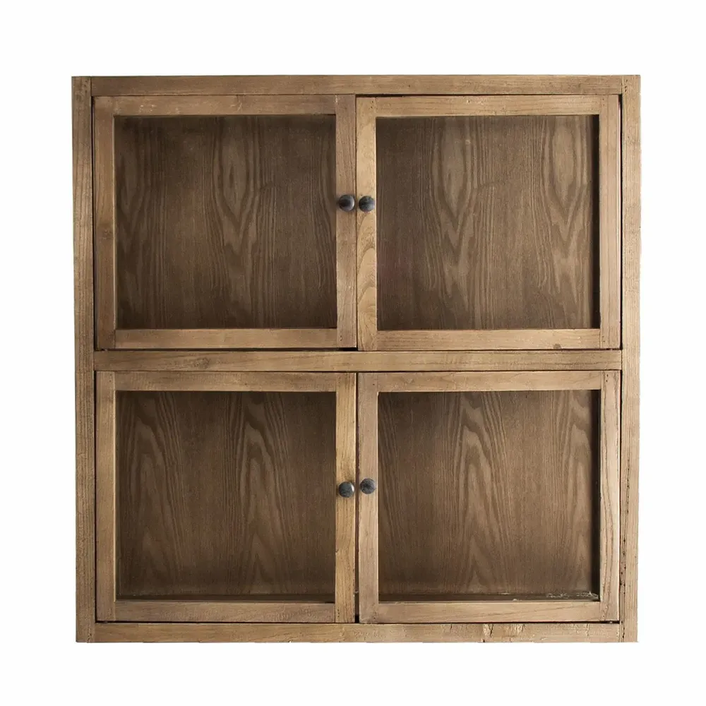 Armoires - Vitrine modulable en bois de pin recyclé marron 85x40x85 cm - VICAL