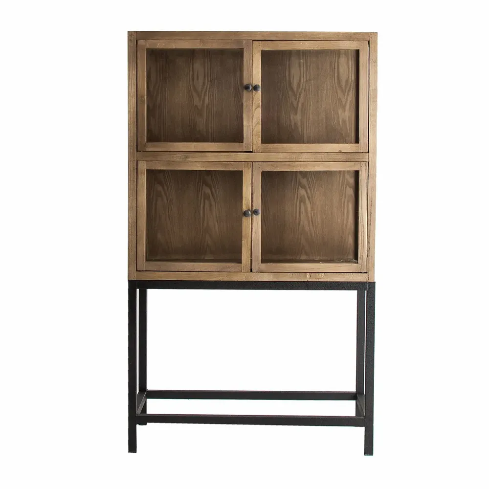 Armoires - Vitrine modulable en bois de pin recyclé marron 85x40x85 cm - VICAL