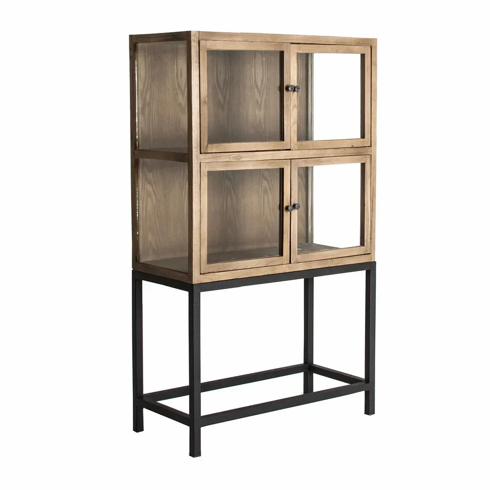 Armoires - Vitrine modulable en bois de pin recyclé marron 85x40x85 cm - VICAL