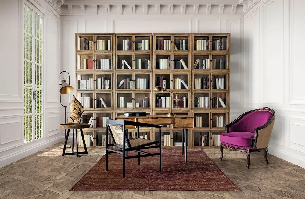 Armoires - Vitrine modulable en bois de pin recyclé marron 85x40x85 cm - VICAL