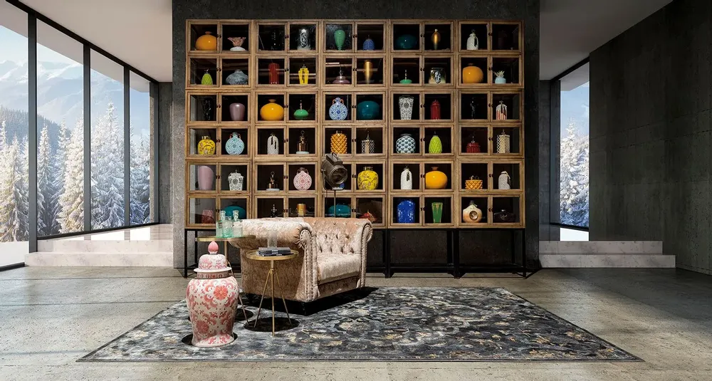 Armoires - Vitrine modulable en bois de pin recyclé marron 85x40x85 cm - VICAL