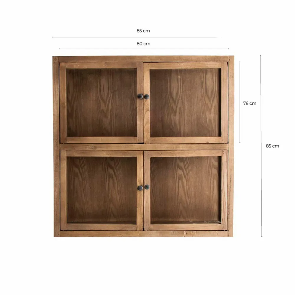 Armoires - Vitrine modulable en bois de pin recyclé marron 85x40x85 cm - VICAL