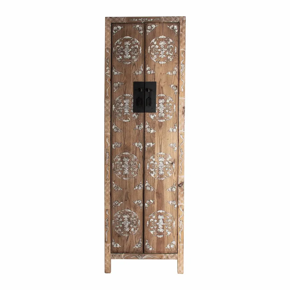 Armoires - Armoire en bois de pin recyclé marron 65x45x210 cm - VICAL