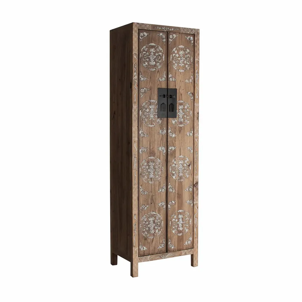 Armoires - Armoire en bois de pin recyclé marron 65x45x210 cm - VICAL