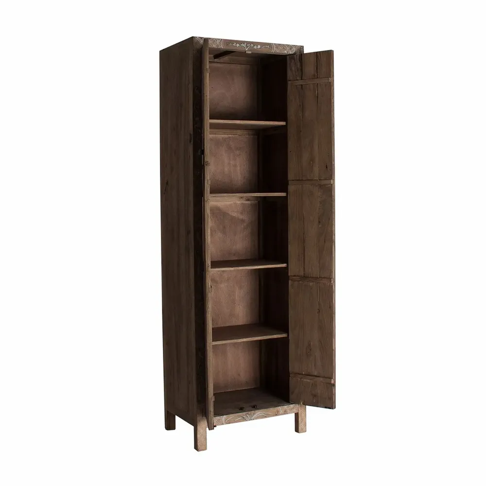 Armoires - Armoire en bois de pin recyclé marron 65x45x210 cm - VICAL