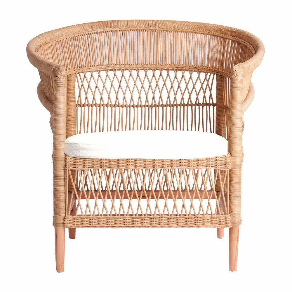 Armchairs - Brown rattan armchair 84x67x87 cm - VICAL