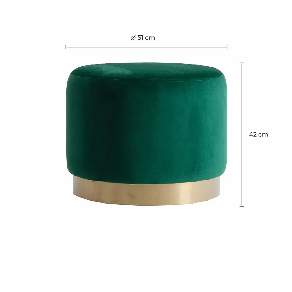Footrests - Green velvet footstool 51x51x42 cm - VICAL