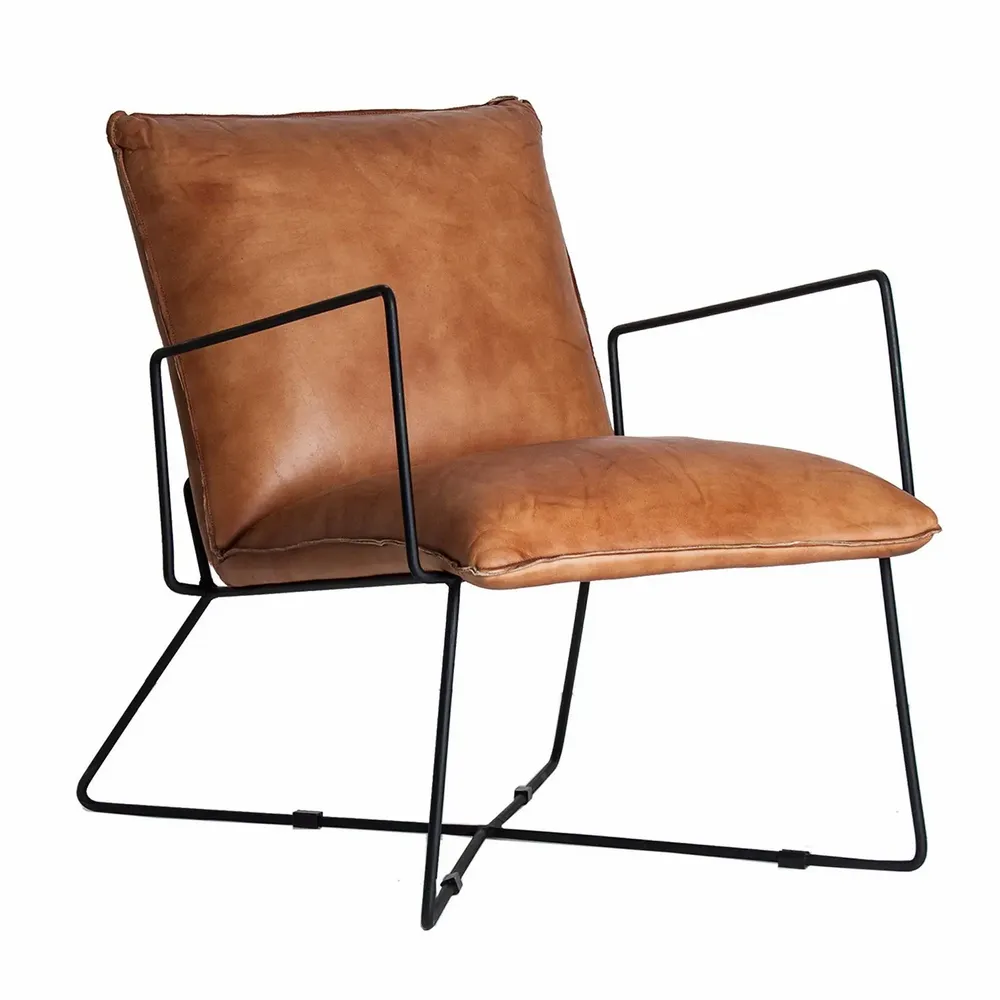 Armchairs - Black leather armchair 61x80x76 cm - VICAL