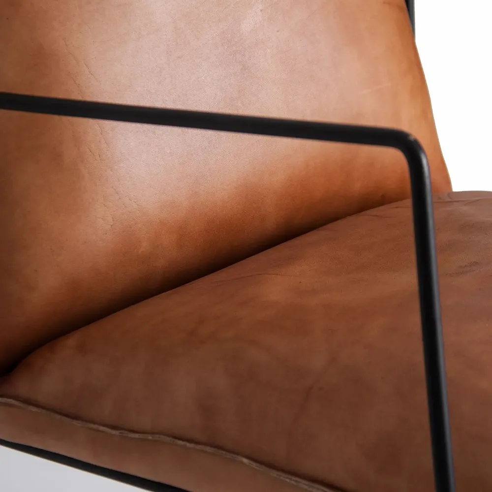 Armchairs - Black leather armchair 61x80x76 cm - VICAL