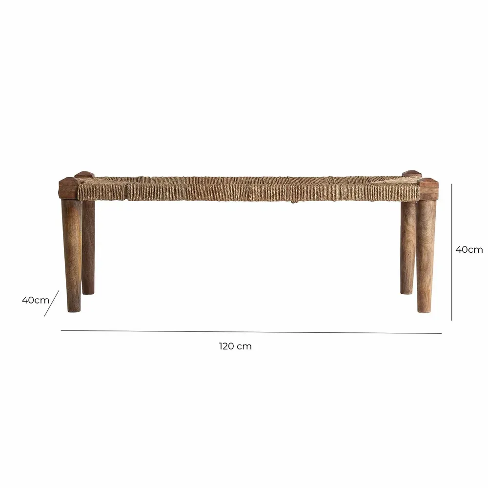Bancs - Banc en bois de mangue marron 120x41x41 cm - VICAL