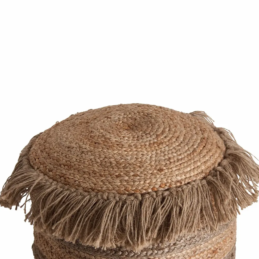 Footrests - Brown jute puff 43x43x45 cm - VICAL
