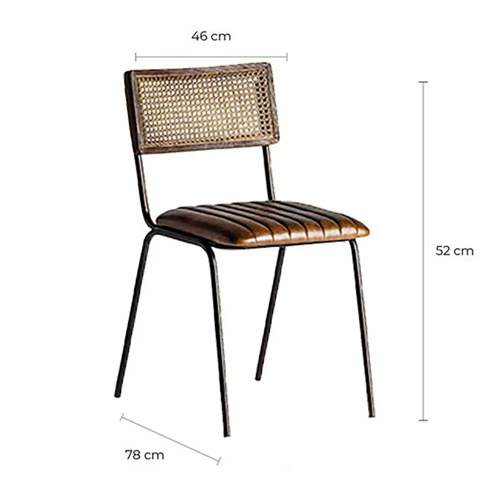 Chairs - Brown leather chair 47x51x79 cm - VICAL