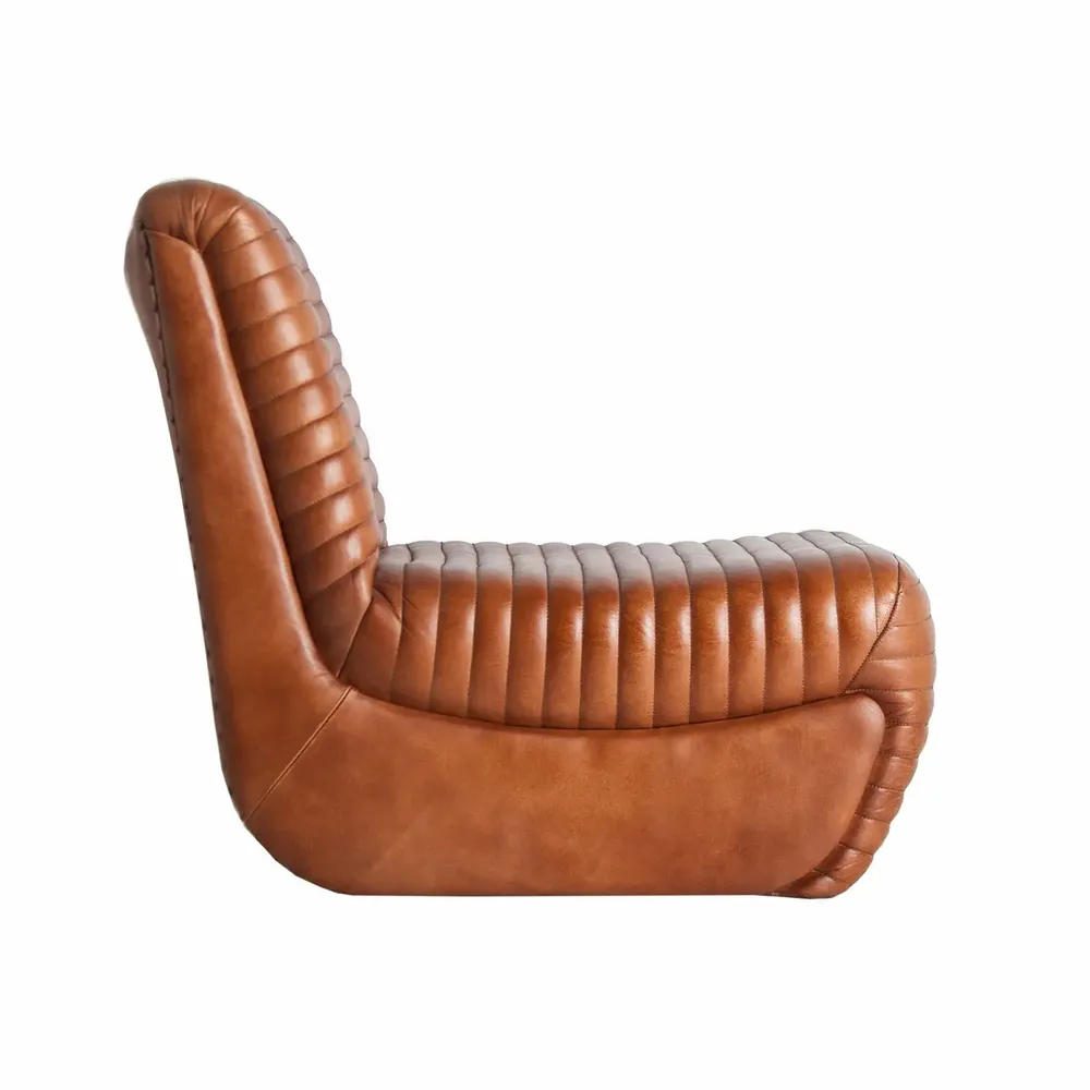 Fauteuils - Fauteuil en cuir marron 59x81x72 cm - VICAL