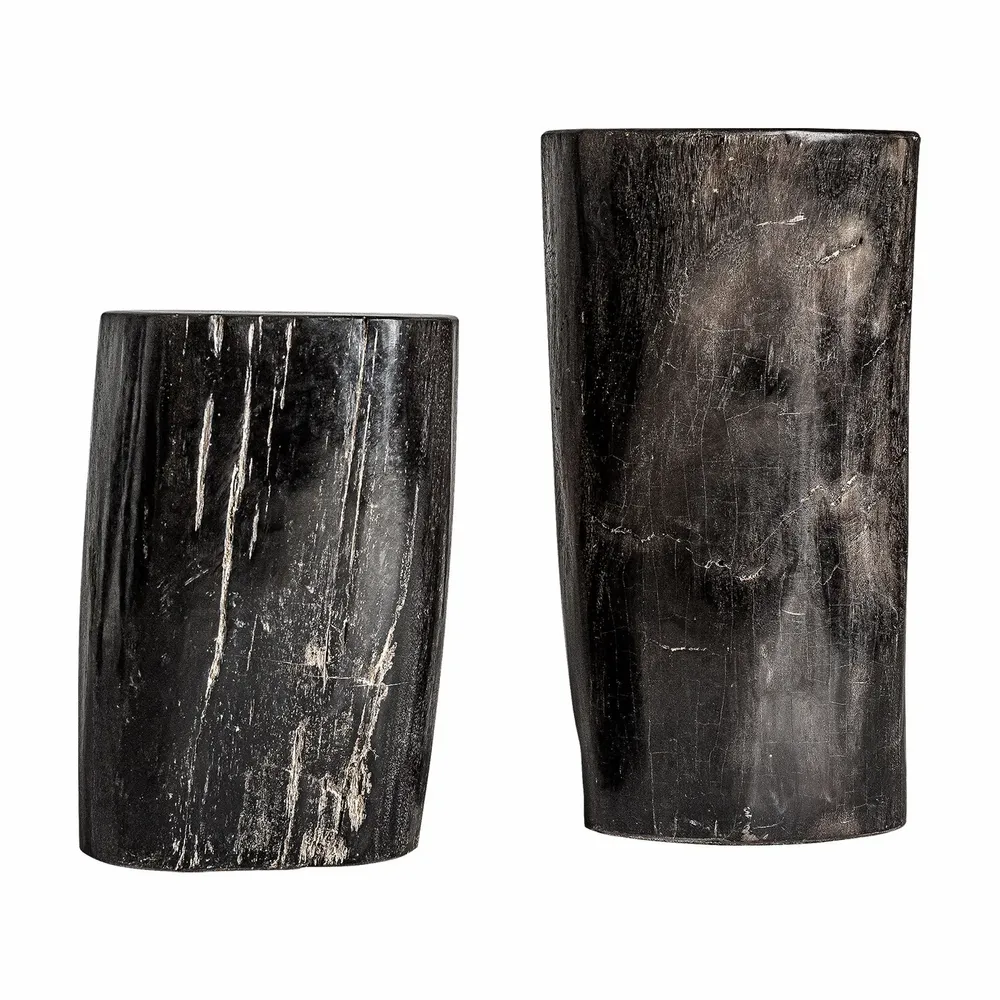 Autres tables  - Table basse en bois pétrifié marron 30x26x38 cm - VICAL