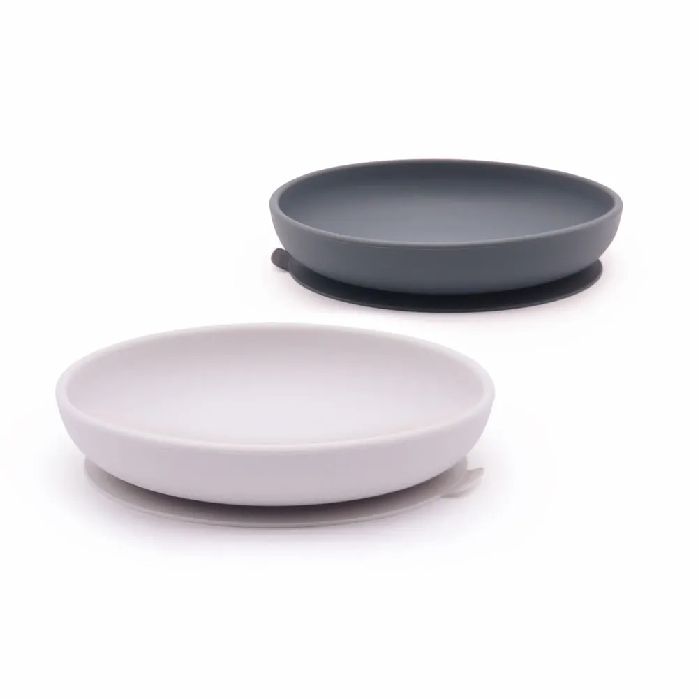 Repas pour enfant - Set 2 Assiettes ventouses en silicone - Cloud / Storm - EKOBO
