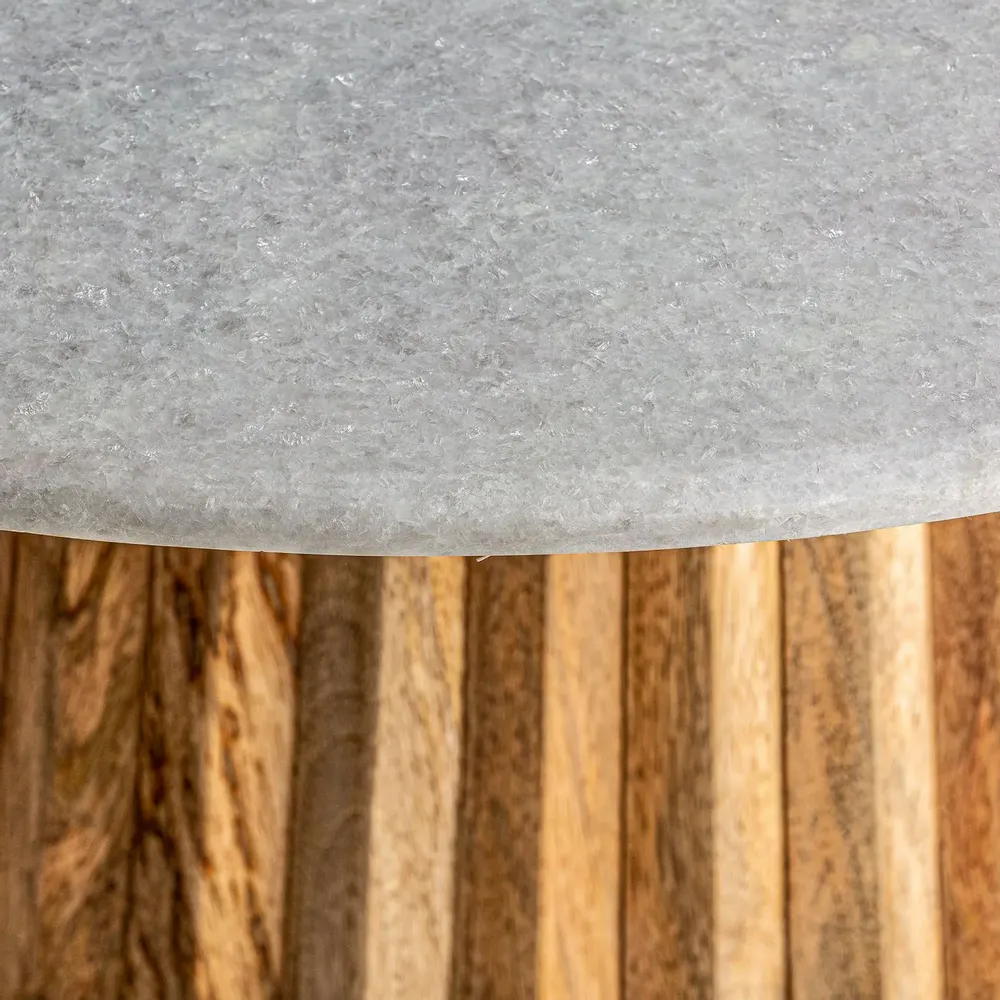 Tables basses - Table basse en bois de mangue blanc 100x100x44 cm - VICAL