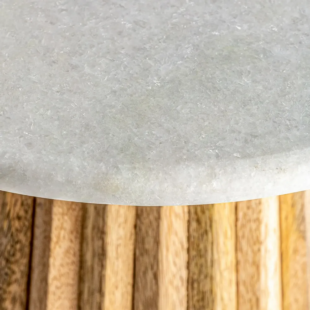 Other tables - White mango wood bar table 45x45x60 cm - VICAL