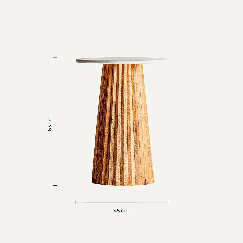 Other tables - White mango wood bar table 45x45x60 cm - VICAL