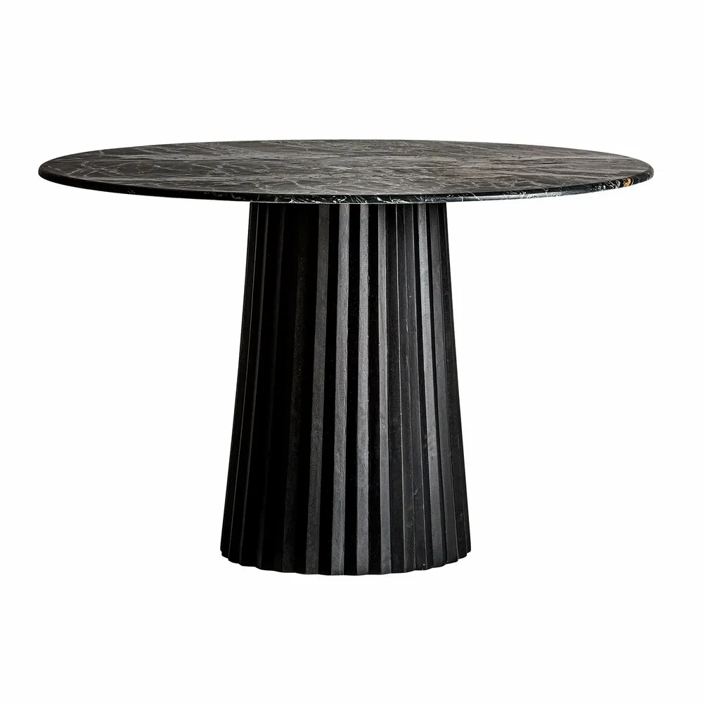Tables Salle à Manger - Table salon en bois de mangue noir 122x122x77 cm - VICAL