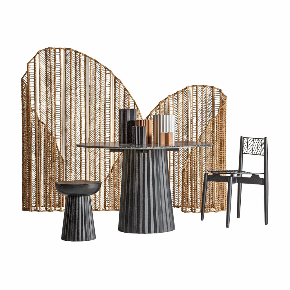 Tables Salle à Manger - Table salon en bois de mangue noir 122x122x77 cm - VICAL