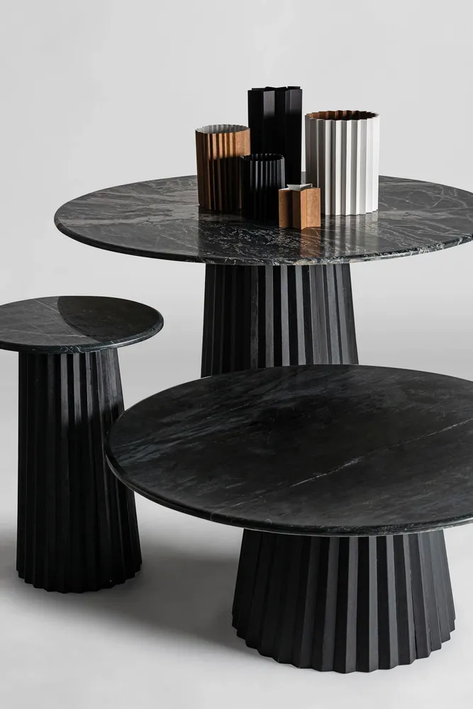 Tables Salle à Manger - Table salon en bois de mangue noir 122x122x77 cm - VICAL