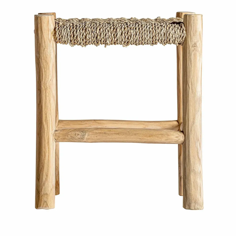 Repose-pieds - Tabouret en bois de teck marron 40x40x45 cm - VICAL