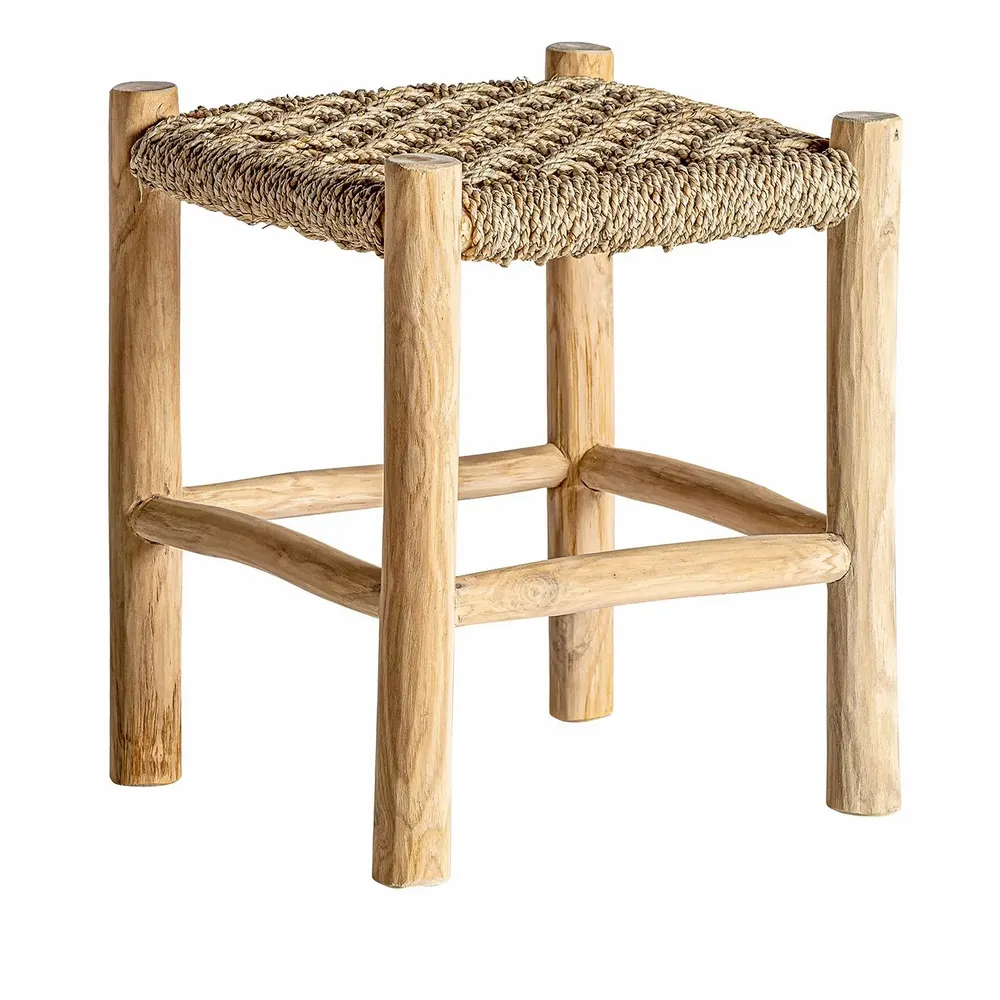 Repose-pieds - Tabouret en bois de teck marron 40x40x45 cm - VICAL