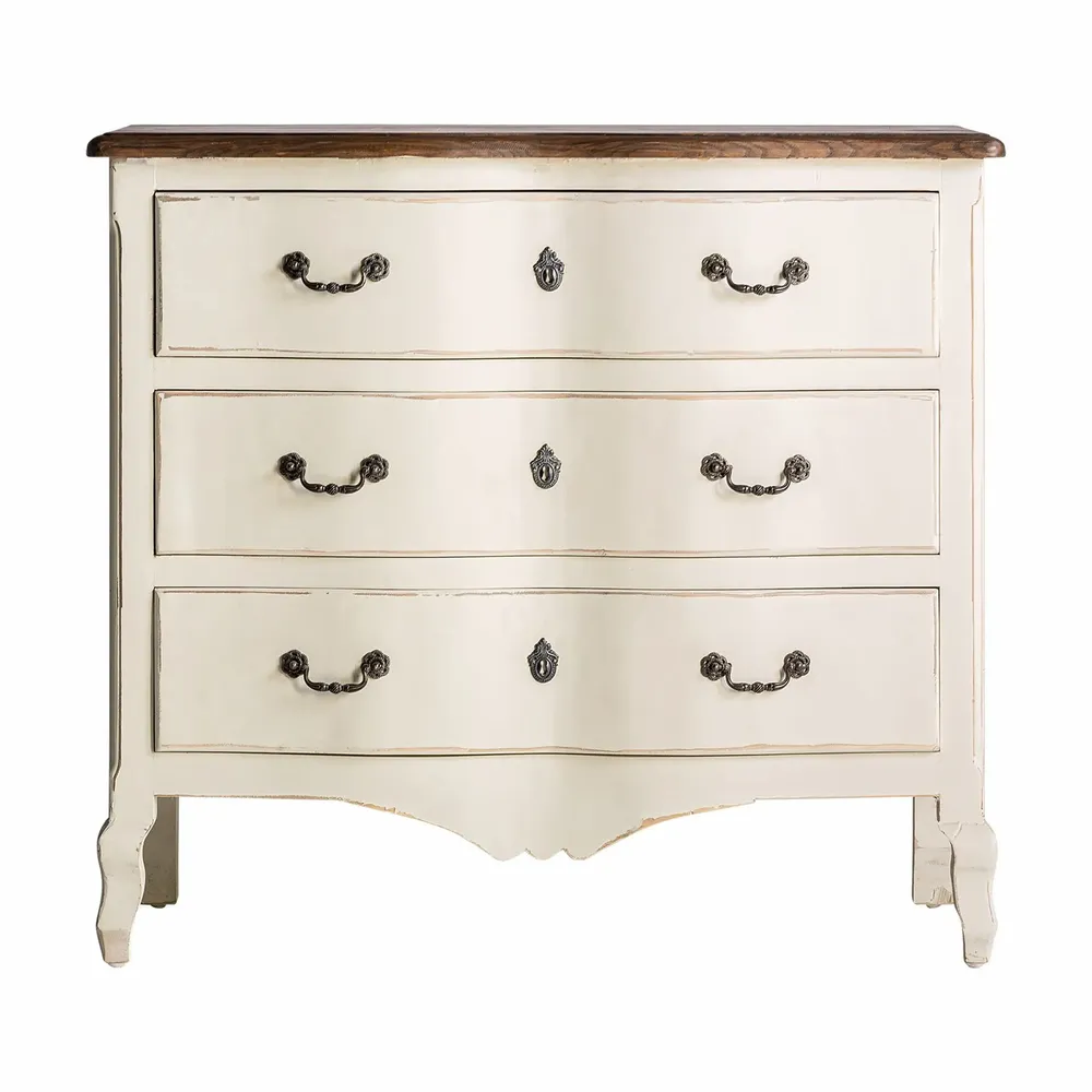 Chests of drawers - Off-white elm wood chest of drawers 100x45x90 cm - VICAL
