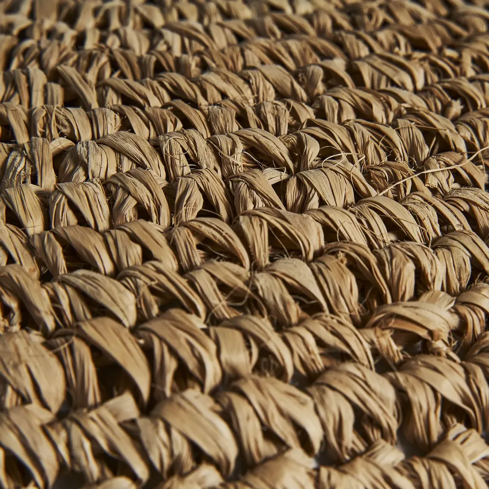 Footrests - Brown natural fiber puff 36x36x18 cm - VICAL