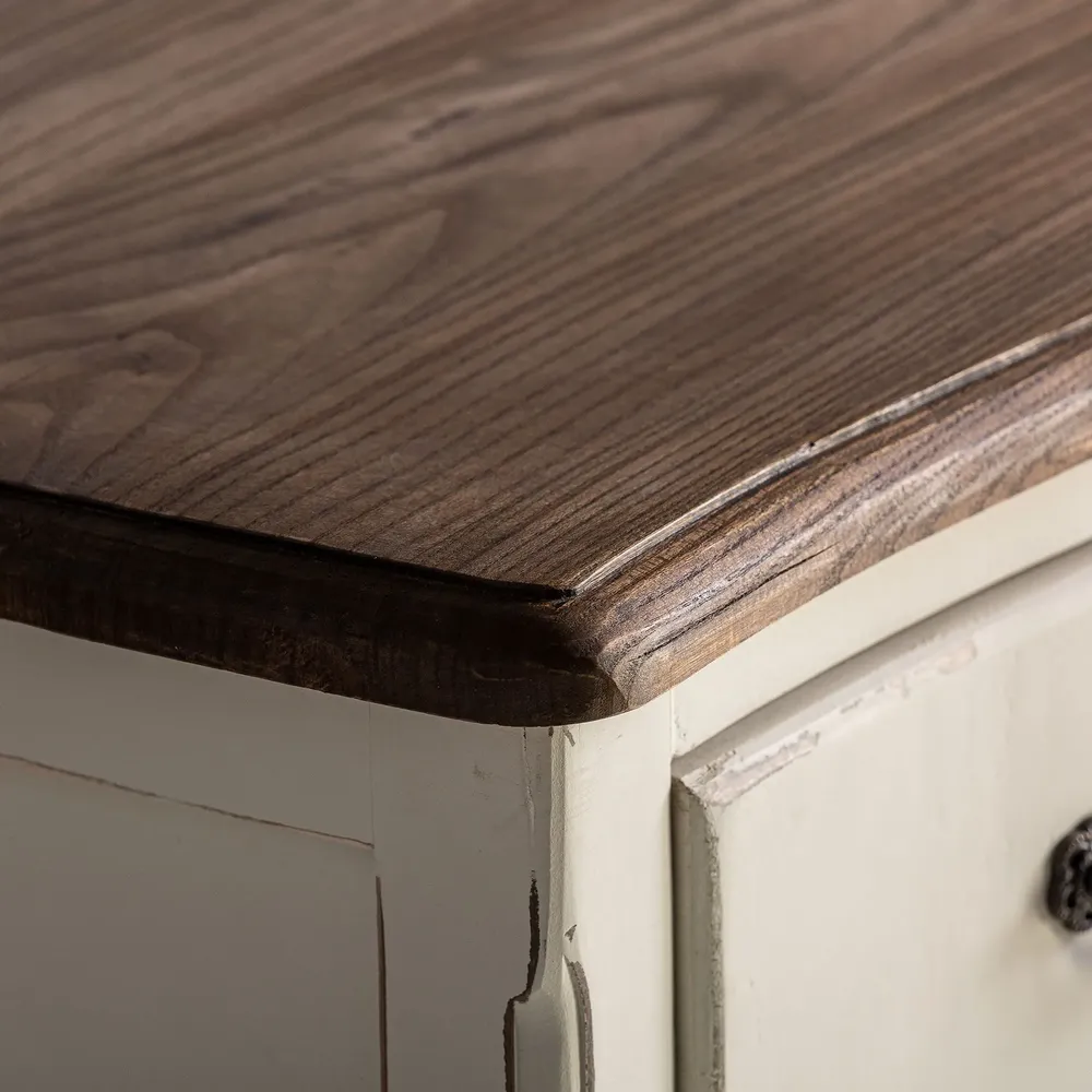 Chests of drawers - Off-white elm wood chest of drawers 100x45x90 cm - VICAL