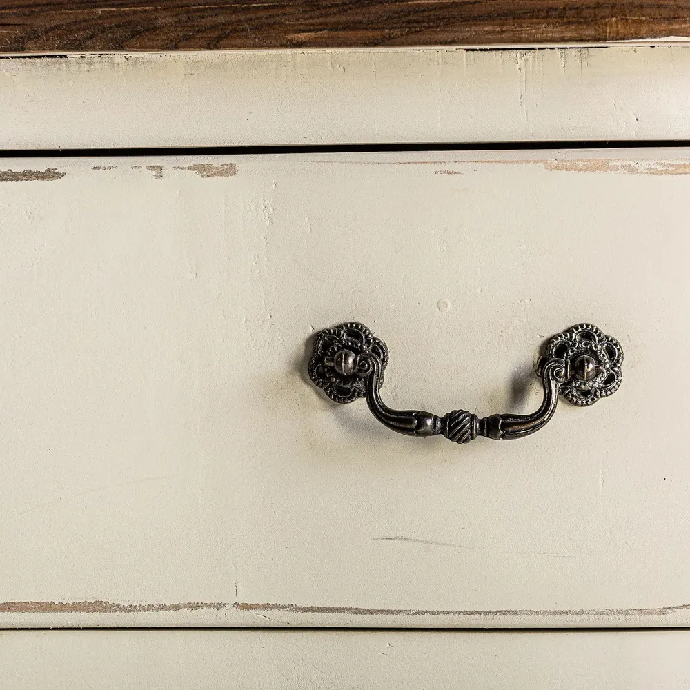 Chests of drawers - Off-white elm wood chest of drawers 100x45x90 cm - VICAL