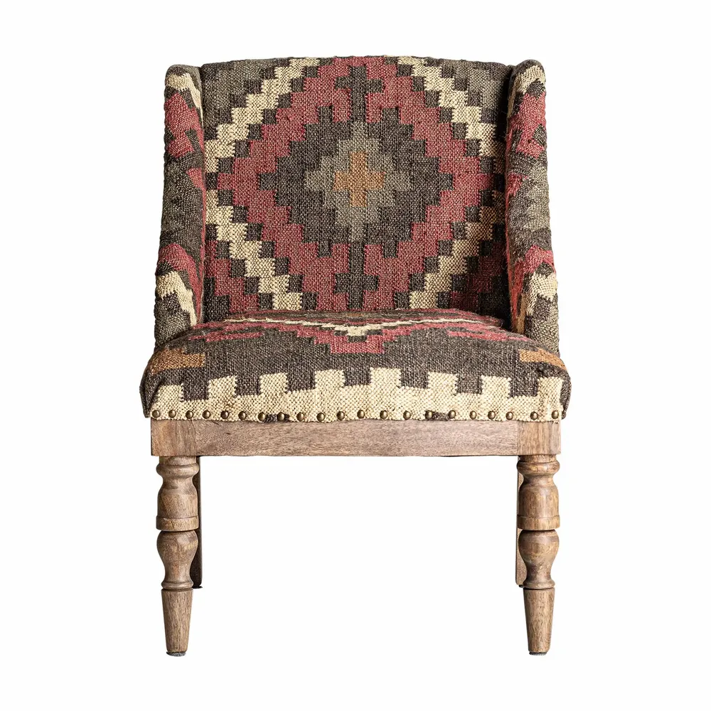 Armchairs - Brown mango wood armchair 64x71x76 cm - VICAL