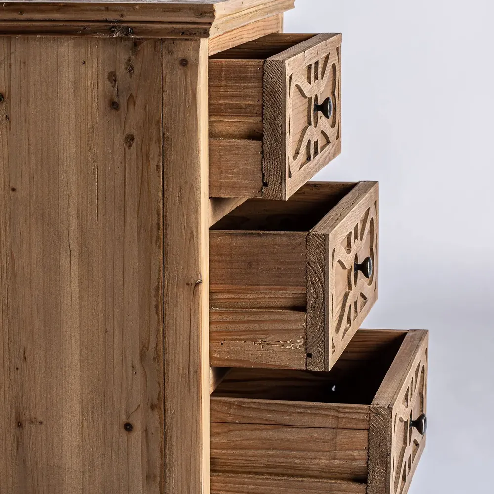 Tables de nuit - Table chevêt en bois d´orme marron 56x44x70 cm - VICAL