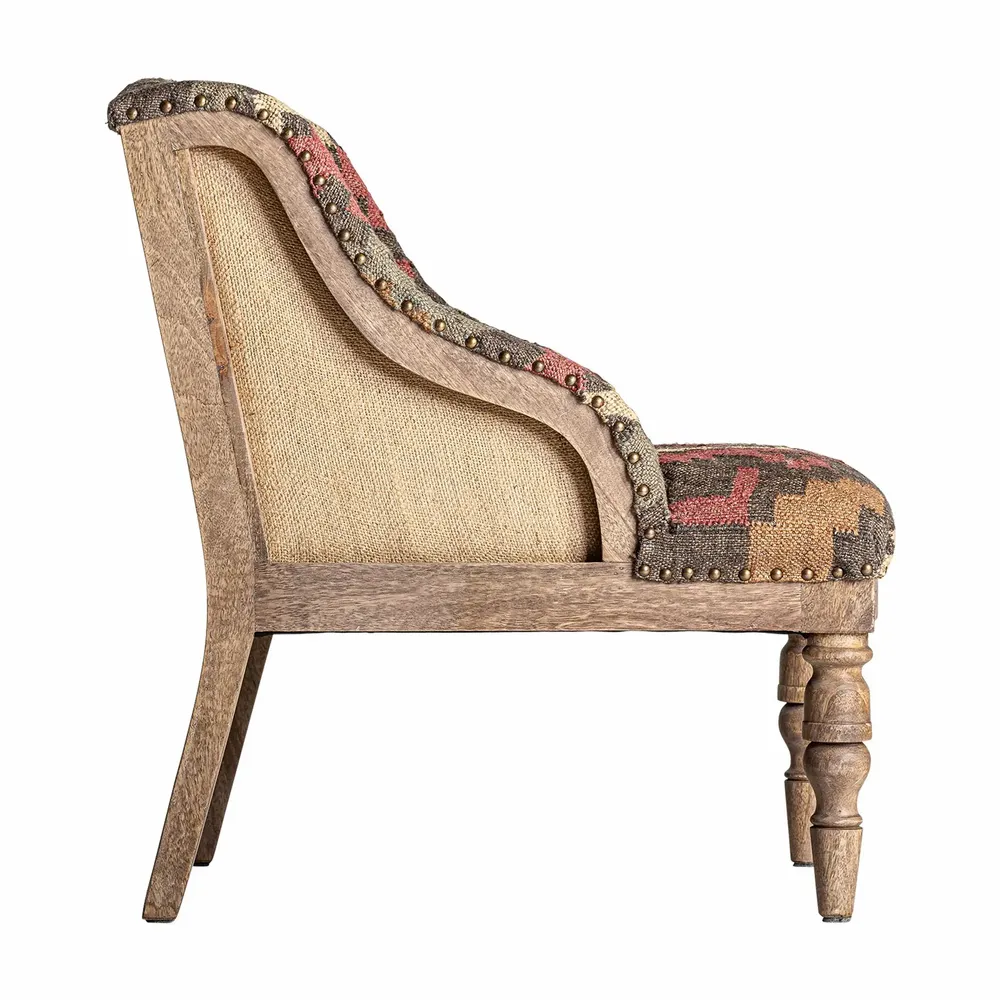 Armchairs - Brown mango wood armchair 64x71x76 cm - VICAL
